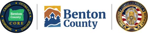 Partner logo for CORE, Benton County, and Corvallis Police Department