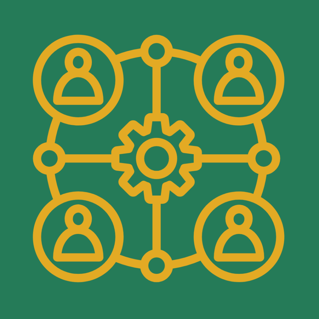 Icon showing interconnections between people