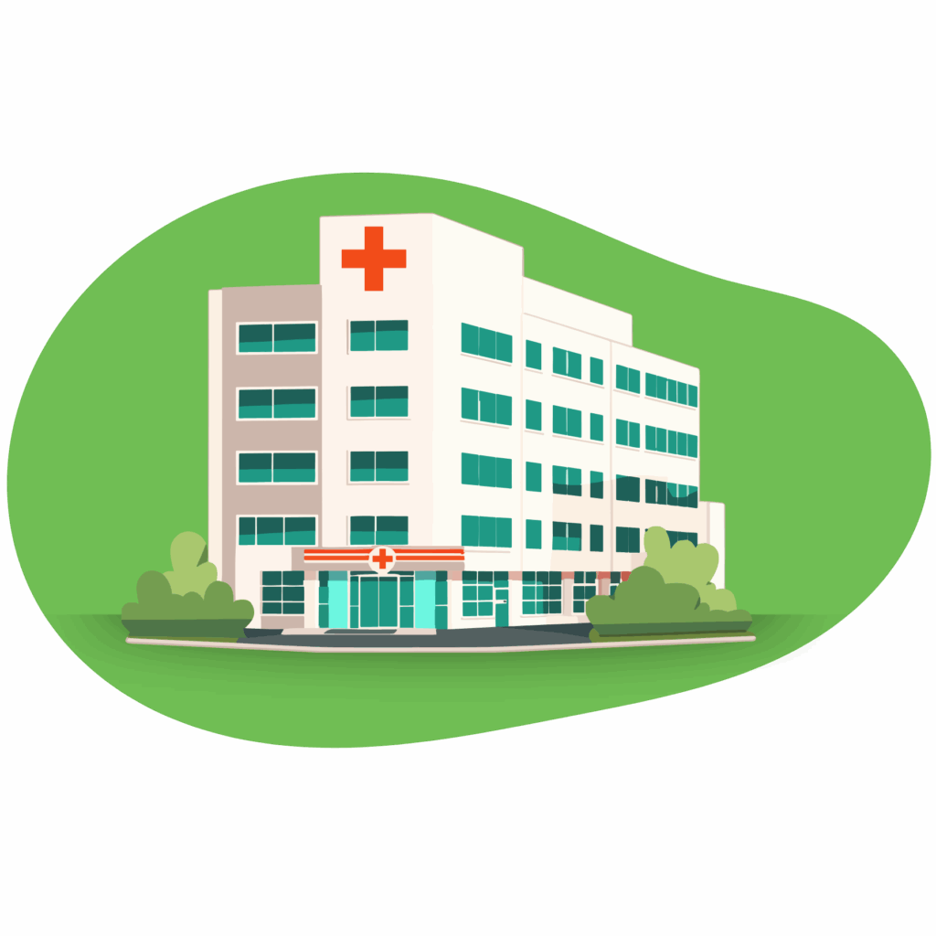 The Emergency Department entrance to a large hospital building