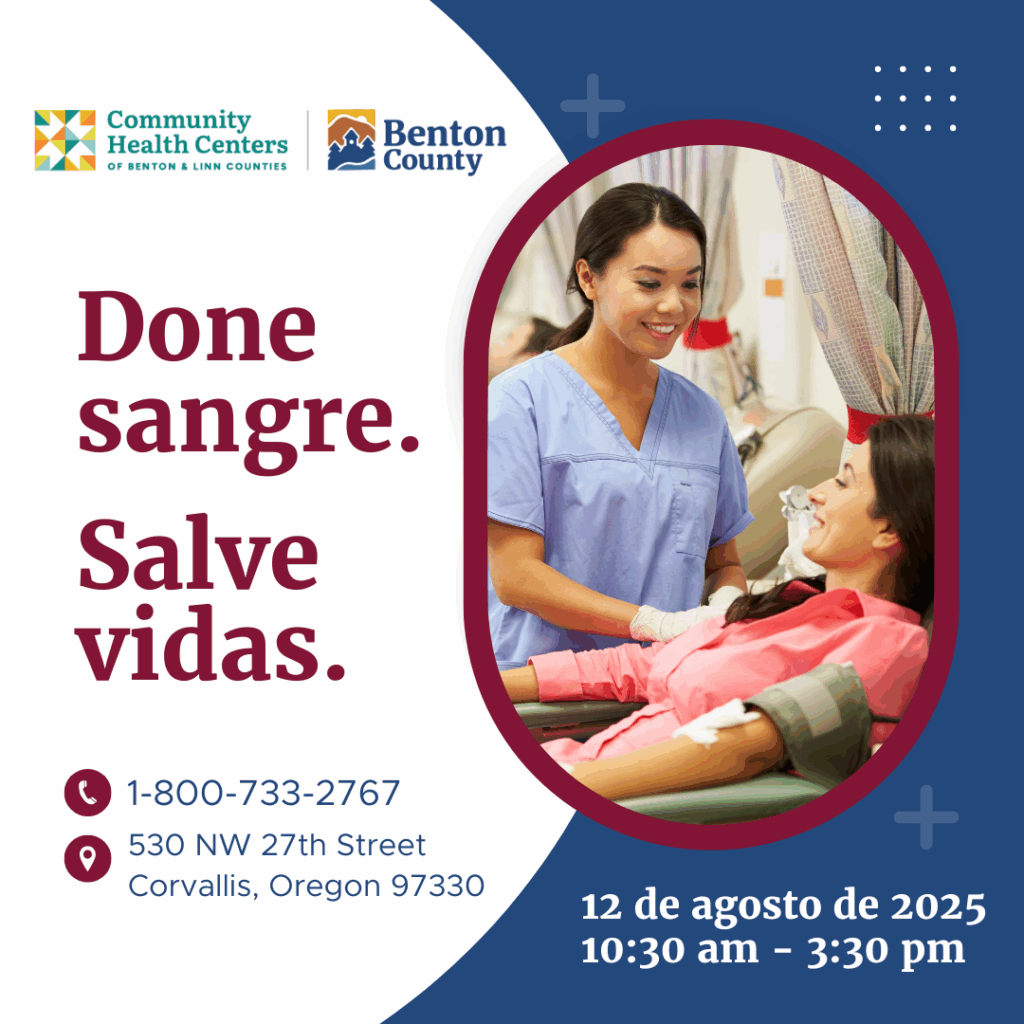 A person donating blood. Text reads: "Done sangre. Salve vidas."
