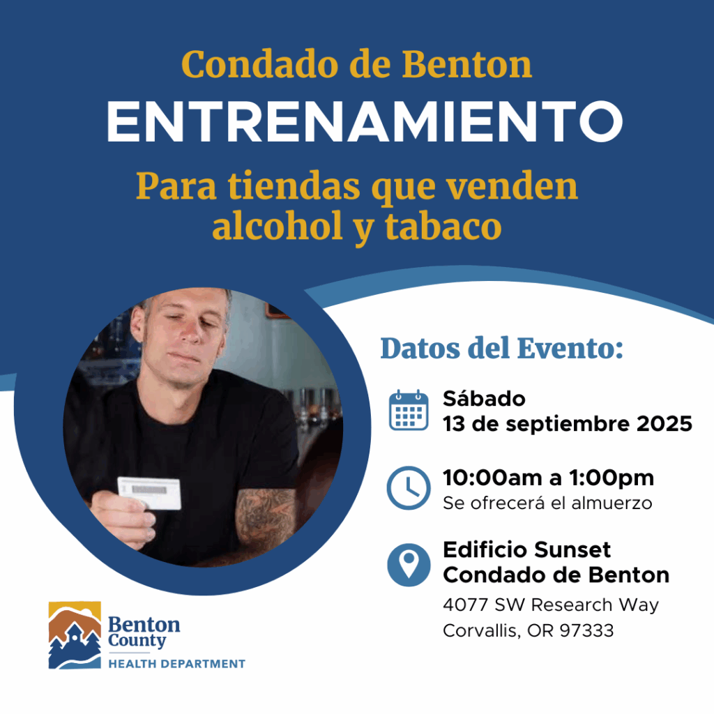 A flyer for the retailer training event with a picture of a person at a bar checking an ID.