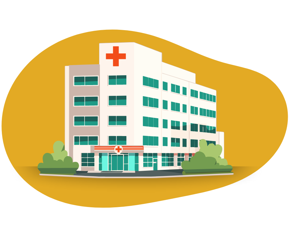 The Emergency Department entrance to a large hospital building